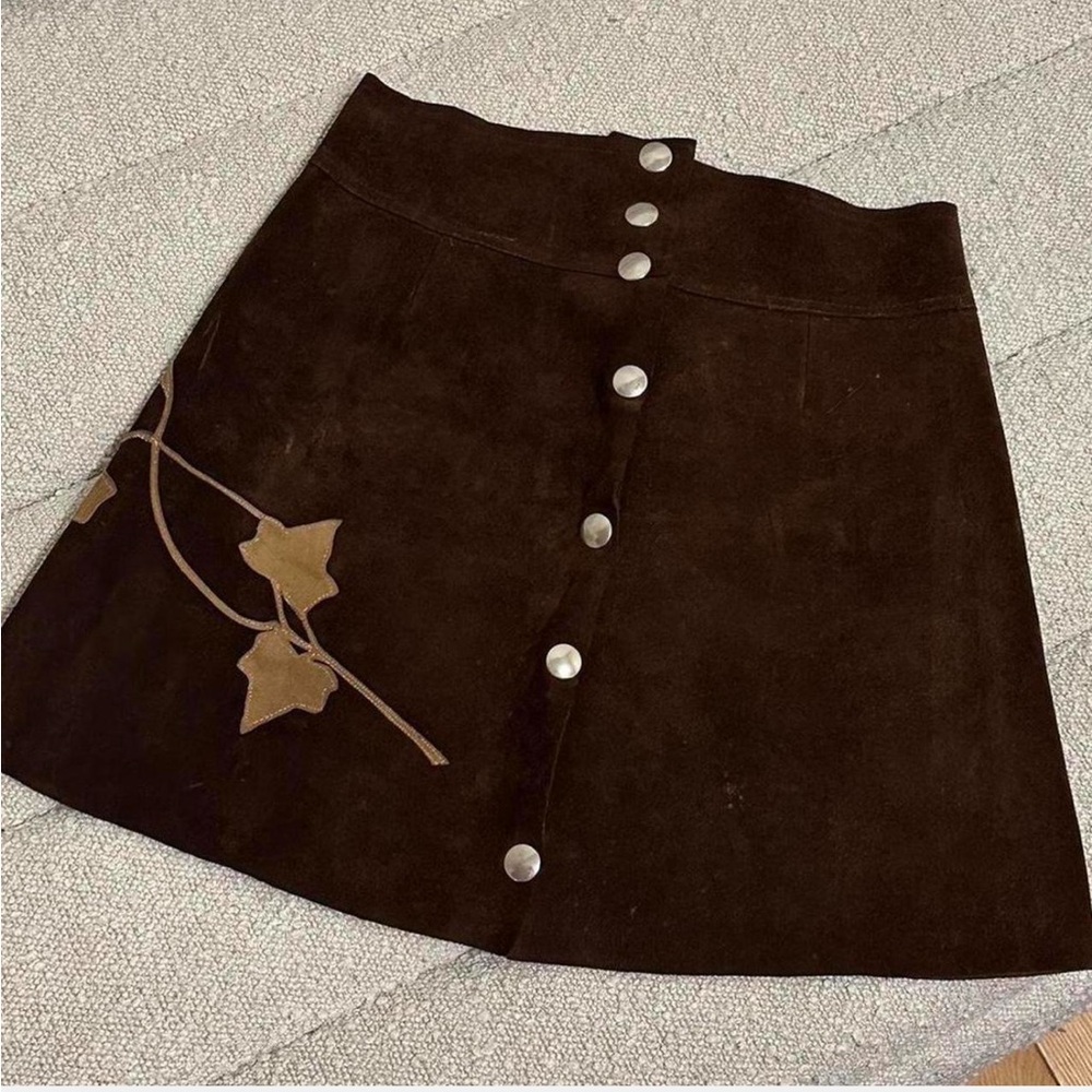 Italian Vintage Suede Skirt